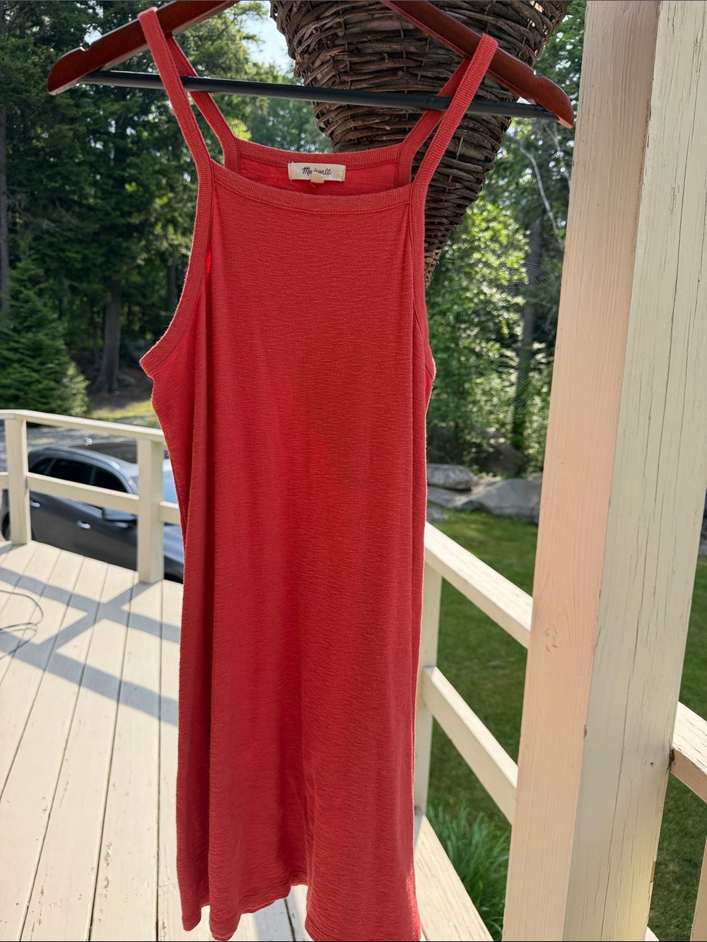Madewell coral  Mini Tank Dress